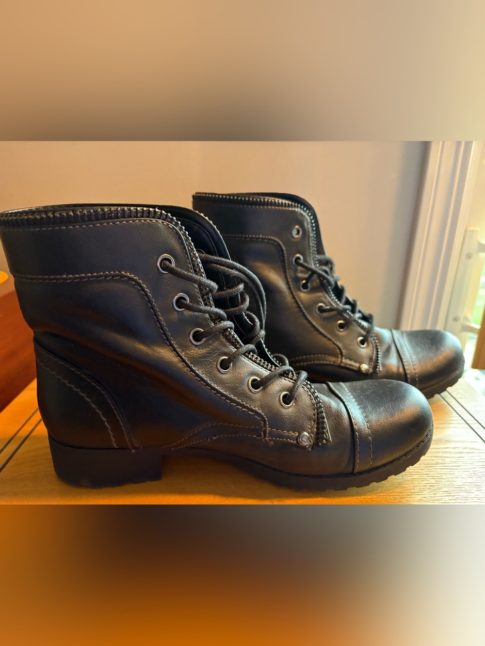 G by Guess Black Lace-Up Boots
